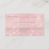 Blush Rose Gold Pink Lashes Makeup Eyes Glitter Appointment Card (Back)