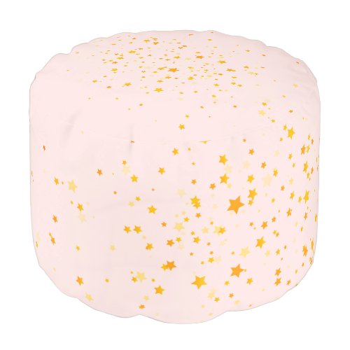 Blush rose gold stars elegant pouf