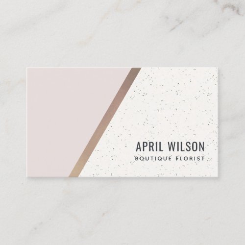 Blush Rose Gold White Ceramic Geometric Stripes Business Card