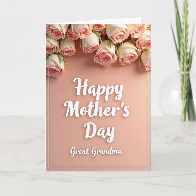 Blush Rose Great Grandma Card (Front)