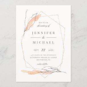 Blush Rose Hand-drawn Watercolor Spring Wedding Invitation