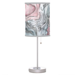 Blush rose marble - pastel pinks and silver table lamp