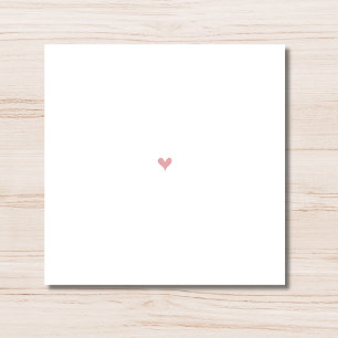 Blush Rose Minimalist Little Heart No Text Note Card