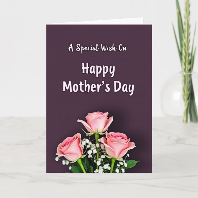 Blush Rose Mothers Day Card (Front)