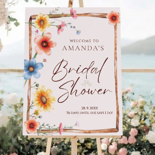Blush Rose New Chapter Bridal Shower Welcome Sign