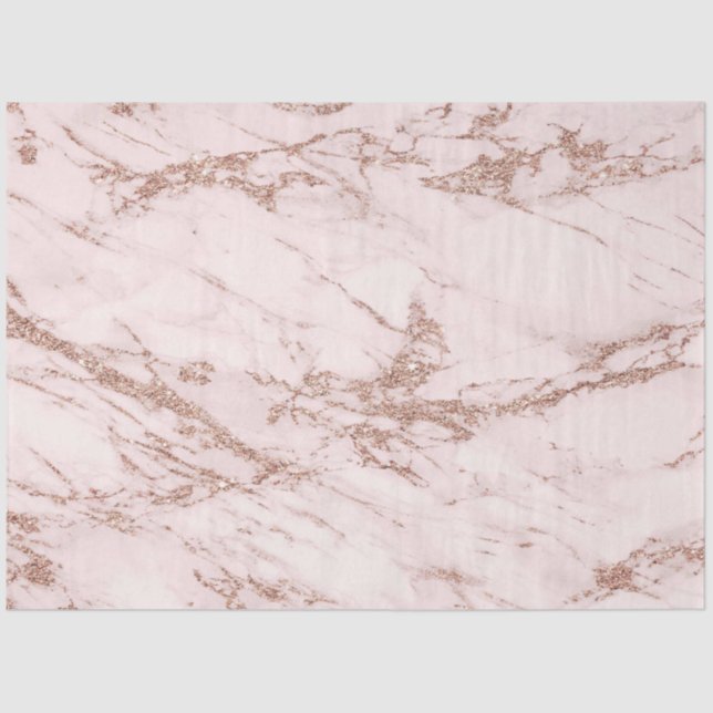 Blush Rose Pink Glitter Marble Modern Tissue Paper (Front)
