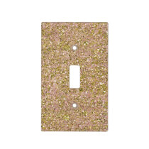 Blush Rose Pink & Gold Glam Glitter Party Sparkle Light Switch Cover