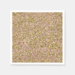 Blush Rose Pink & Gold Glam Glitter Party Sparkle Napkins