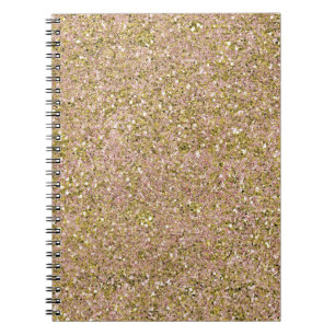 Blush Rose Pink & Gold Glam Glitter Sparkle Notebook