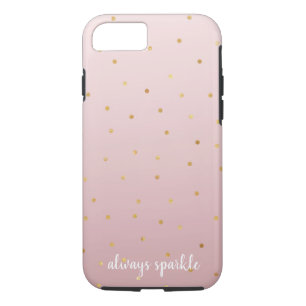 Blush Rose Pink Ombre Gold Confetti Sparkle iPhone 8/7 Case
