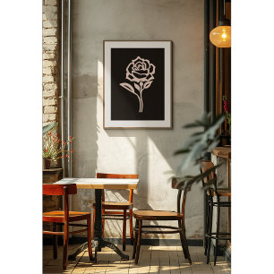 Blush Rose Silhouette Elegance Poster