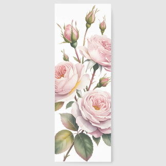 Blush rose watercolor bookmarks