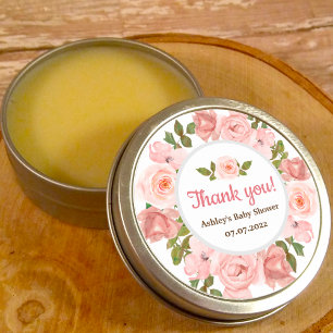 Blush Rose Watercolor Floral Baby Shower Classic Round Sticker