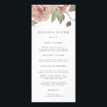 Blush Rose Wedding Menu Card<br><div class="desc">Our garden floral wedding menu features your starter courses, entrees and desserts in elegant lettering, accented with a posy of painted watercolor rose and peony flowers in muted pastel blush rose and sage green. Coordinates with our Blush Rose wedding collection. Use the template fields to add your menu information, and...</div>