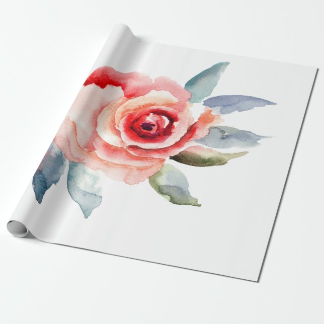 Blush Rose Wrapping Paper (Unrolled)