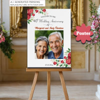 Blush Roses 40th Wedding Anniversary Photo Welcome