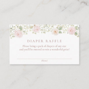 Blush Roses Baby Breath Diaper Raffle insert card