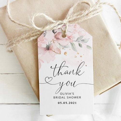 Blush roses bridal favor tag Wedding gift tag  Gift Tags