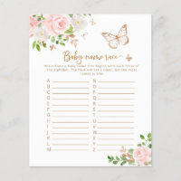 Blush roses butterfly baby name race game