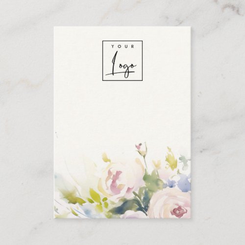Blush Roses Floral Blank Jewelry Logo Display Business Card