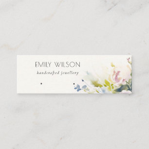 Blush Roses Floral Earring Hoop Loop Stud Display Mini Business Card