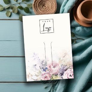 Blush Roses Floral Logo Hairpin Jewelry Display Business Card