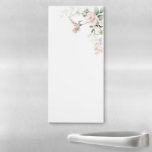 Blush Roses, Hummingbirds, And Greenery Floral Magnetic Notepad at Zazzle