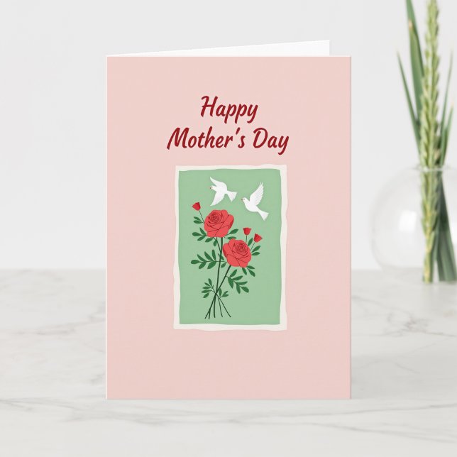 Blush Roses Mothers Day Card (Front)