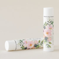 Blush Roses & Peonies Baby Shower Lip Balm