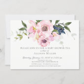 Blush Roses & Peonies Baby Tea Party Invitation (Front)
