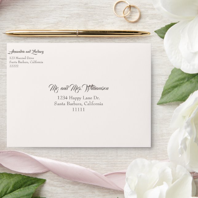 Blush Rustic Country Wedding Envelope (Wedding)
