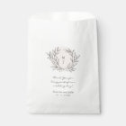 Blush Rustic Monogram Wreath Wedding Favor Bag