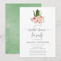 Blush & Sage Green Floral Bridal Shower Tea Party