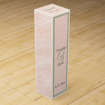 Blush Sage Green Watercolor Monogram Thank You Wine Box<br><div class="desc">Soft blush and white watercolor wash wedding favors.  Personalize Bride and Grooms First Names in dark grey text and Wedding Date.  Large Monogram is pretty sage green.   Front geometric frame in sage green.  Thank You is written on top in sage green.  Original Design by TamiraZDesigns.</div>
