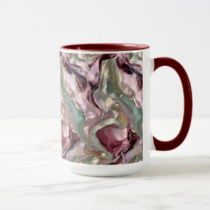 Blush Sage Marble Mug Luxury Abstract Coffee Cup