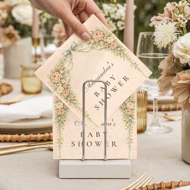 Blush Sage Rose Arch Baby Shower Napkins (Creator Uploaded)