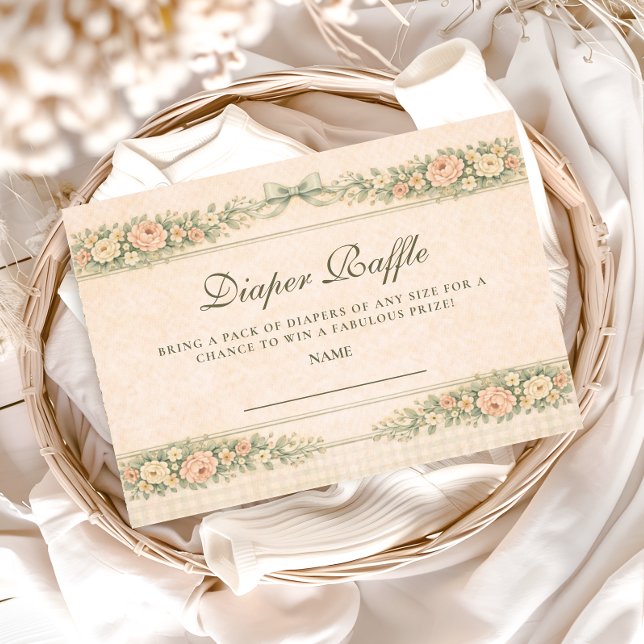 Blush Sage Rose Arch Diapper Raffle Enclosure Card (Creator Uploaded)