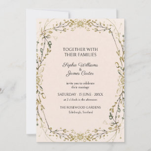 Blush Sage Vine Botanical Wedding Invitation