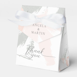 Blush Sage Watercolor Thank You Wedding Favor Boxes