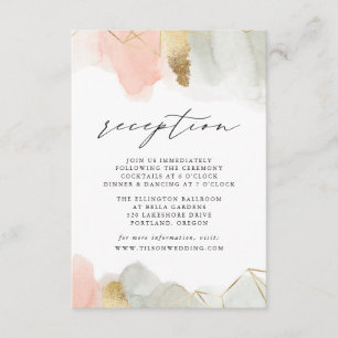 Blush & Sage Watercolor Wedding Reception Enclosure Card