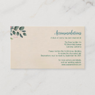 Blush Sage Wedding Accommodations Enclosure Card
