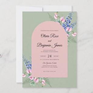 Blush Sage Wildflower Wedding Invitation