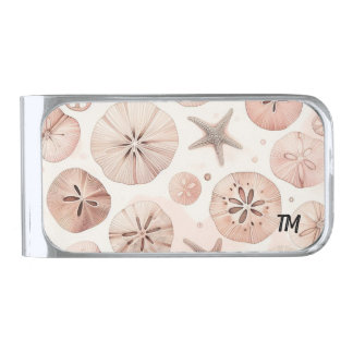 Blush Sand Dollar Beach Silver Finish Money Clip