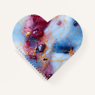 Blush & Sapphire Marble with Gold Veins Notebook