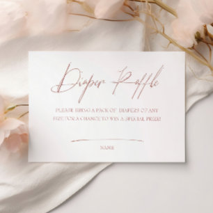 Blush Script Elegant Diaper Raffle Baby Shower Enclosure Card