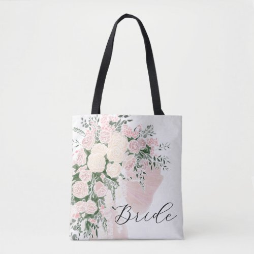 Blush Sheer bow Rose Wisteria Bouquet  Tote Bag