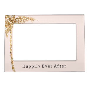 Blush Shell Glam Gold Glitter Palm Tree Magnetic Frame
