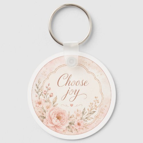 Blush Silk Garden Floral Keychain editable