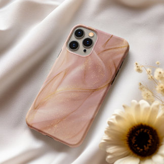 Blush Silk – Pink Satin & Gold Phone Case