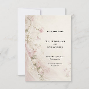 Blush Silk Sweet Pea Wedding Save the Date